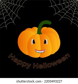 Cheerful Pumpkin Vampire With Kind Eyes Happy Helloween