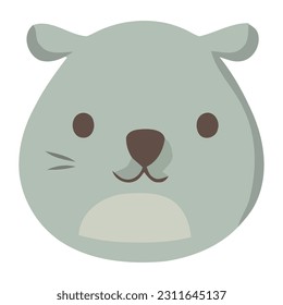 Cheerful puppy mascot isolated icon