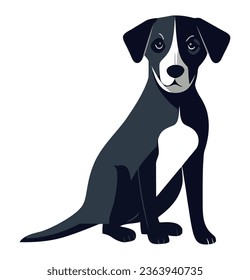 A cheerful puppy sitting over white