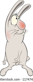 Cheerful rabbit cartoon