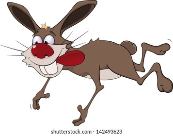 Cheerful rabbit cartoon