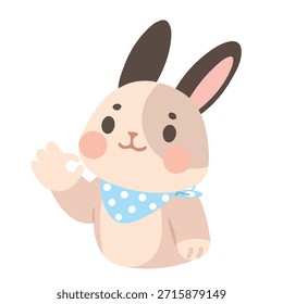Un carácter alegre del conejo que muestra el gesto amistoso de la Aprobación que expresa la alegría de la positividad Los niños juguetones del sentimiento apelan el uso de la mascota y los conceptos creativos del diseño