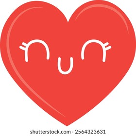 Cheerful Red Heart with Happy Face