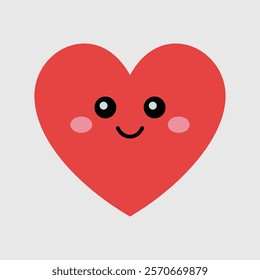 A cheerful red heart icon with a sweet smile. Perfect for expressing love in designs, gifts, or decorations. Add warmth and joy to your project