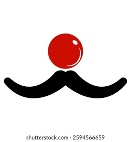 Cheerful Red Nose Mustache Playful mask for carnival party