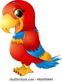 cheerful red parrot