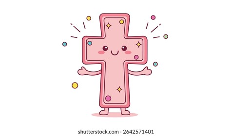 Símbolo religioso alegre com sorriso suave abraça a fé e representa valores piedosos