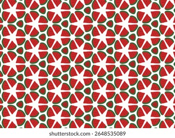 A cheerful, repeating pattern of watermelon slices on a white background, perfect for summer designs.
