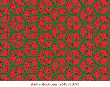 A cheerful, repeating pattern of watermelon slices on a white background, perfect for summer designs.