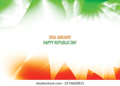 A cheerful Republic Day backdrop showcasing bright colors and patriotic elements, symbolizing unity and happiness flag new creative indian flag wavy stylish Indian republic day background