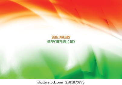 A cheerful Republic Day wallpaper showcasing colorful designs and patriotic elements, embodying the spirit of celebration new creative indian flag wavy stylish Indian republic day background design 