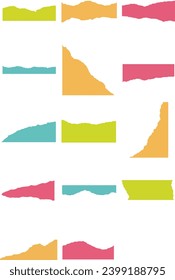 Cheerful Ripped Paper Elements Set