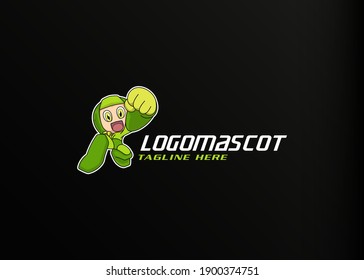 Alegre inspiración para el diseño del logo de un robot. Imagen vectorial de un alegre robot con poses de celebración. Plantilla moderna de diseño de iconos vintage con estilo de arte de línea.