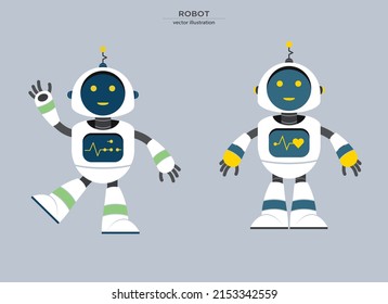 Cheerful robot vector illustration concept
