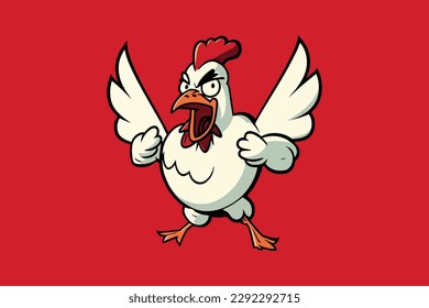 Cheerful Rooster Mascot Illustration Design