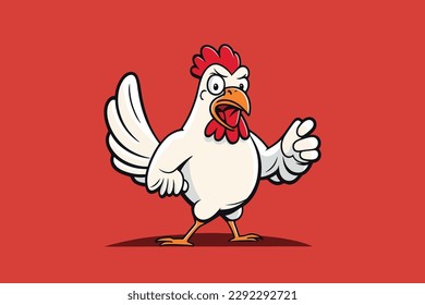 Cheerful Rooster Mascot Illustration Design