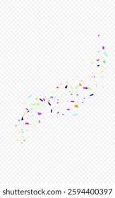 Cheerful Round Top Vector Transparent Background. Festive Happy Confetti Backdrop. Intense Fraction Invitation Card. Rainbow Rain Decoration Texture.