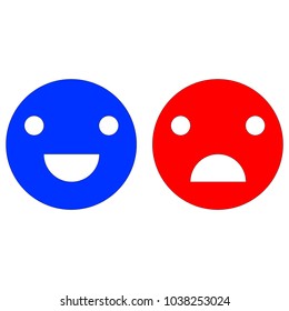 Cheerful and sad smiley icon