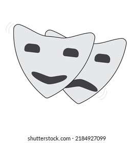 cheerful and sad theatre masks tragedy acting arts vector 