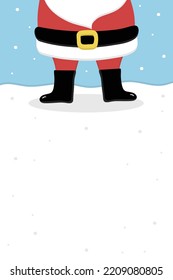 Cheerful Santa Claus. Christmas background with decorations. Vector illustration