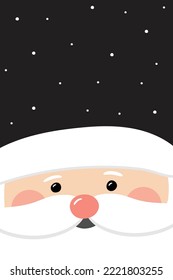 Cheerful Santa Claus. Christmas background with decorations. Vector illustration