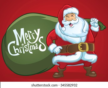 Cheerful santa claus greeting christmas