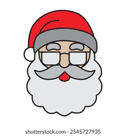 A cheerful Santa Claus icon, featuring his iconic white beard, red hat, and warm smile. This design adds a touch of holiday spirit to any project.