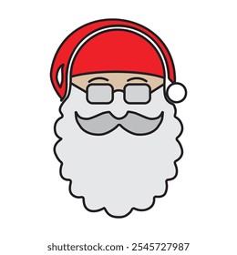 A cheerful Santa Claus icon, featuring his iconic white beard, red hat, and warm smile. This design adds a touch of holiday spirit to any project.