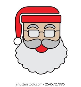 A cheerful Santa Claus icon, featuring his iconic white beard, red hat, and warm smile. This design adds a touch of holiday spirit to any project.