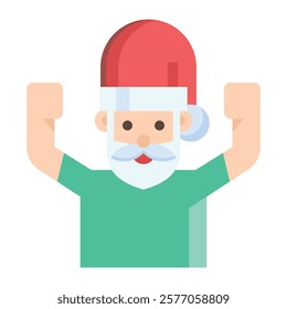 A cheerful Santa Claus icon spreading festive joy and holiday spirit. Perfect for Christmas-themed projects, greeting cards, and decorations.