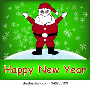 
cheerful Santa Claus in snow