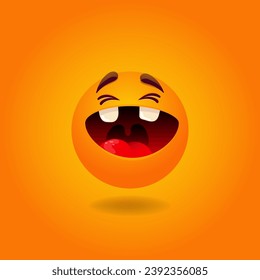 Cheerful, satisfied, smiling, happy, laughing Smile or Emoji. Emotions. Design element for advertising, posters, prints for clothing, banners, covers, children's products, websites, social networks