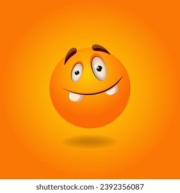 Cheerful, satisfied, smiling, happy, laughing Smile or Emoji. Emotions. Design element for advertising, posters, prints for clothing, banners, covers, children's products, websites, social networks