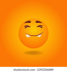 Cheerful, satisfied, smiling, happy, laughing Smile or Emoji. Emotions. Design element for advertising, posters, prints for clothing, banners, covers, children's products, websites, social networks