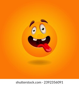 Cheerful, satisfied, smiling, happy, laughing Smile or Emoji. Emotions. Design element for advertising, posters, prints for clothing, banners, covers, children's products, websites, social networks
