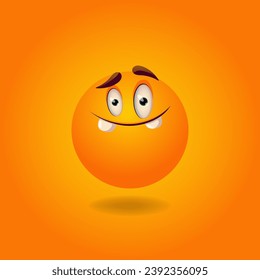 Cheerful, satisfied, smiling, happy, laughing Smile or Emoji. Emotions. Design element for advertising, posters, prints for clothing, banners, covers, children's products, websites, social networks