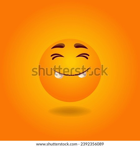 Cheerful, satisfied, smiling, happy, laughing Smile or Emoji. Emotions. Design element for advertising, posters, prints for clothing, banners, covers, children's products, websites, social networks