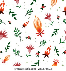 Cheerful Seamless Floral Vector Pattern