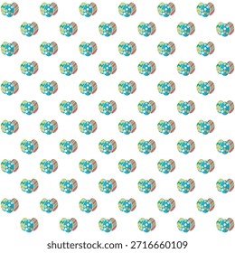 Cheerful seamless pattern with adorable pink Easter bunnies, each holding a colorful decorated egg. Perfect for springtime, holidays, kids' themes, and festive designs.