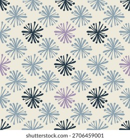 A cheerful seamless pattern filled with Christmas elements. Joyfulness and playful festive vibes.