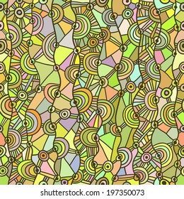 Cheerful seamless pattern retro style. Vector. 