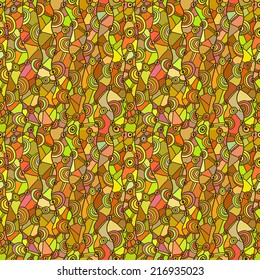 Cheerful seamless pattern retro style. 