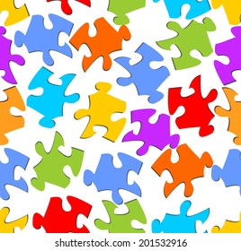 Cheerful seamless puzzle background