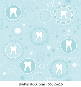 Cheerful seamless texture with cartoon teeth
