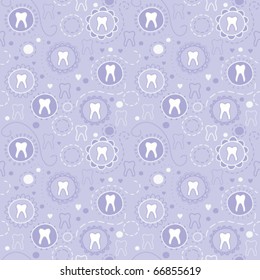 Cheerful seamless texture with cartoon teeth