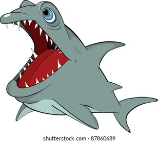 Cheerful shark. Cartoon