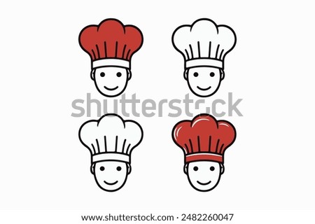 Cheerful shef cook. Portrait of a man in a white cap. 