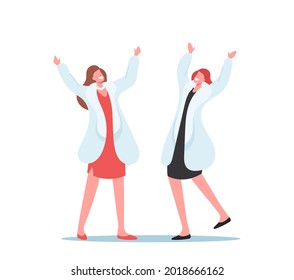 Cheerful Shopaholic Girls Character Rejoice for Expensive Clothes Purchases. Happy Woman Wear Luxury Fur Coats, Female Buyer Having Fun Doing Brand Shopping. Cartoon People Vector Illustration