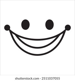  cheerful and simple vector design featuring a smile, perfect for use in happiness-themed graphics, emoticons, and friendly branding.