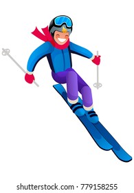 Cheerful skier art